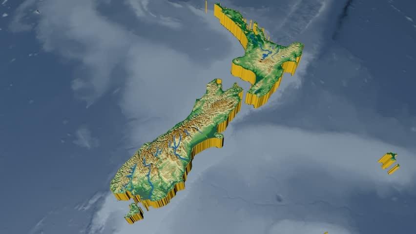 Mappa 3d in nuova zelanda
