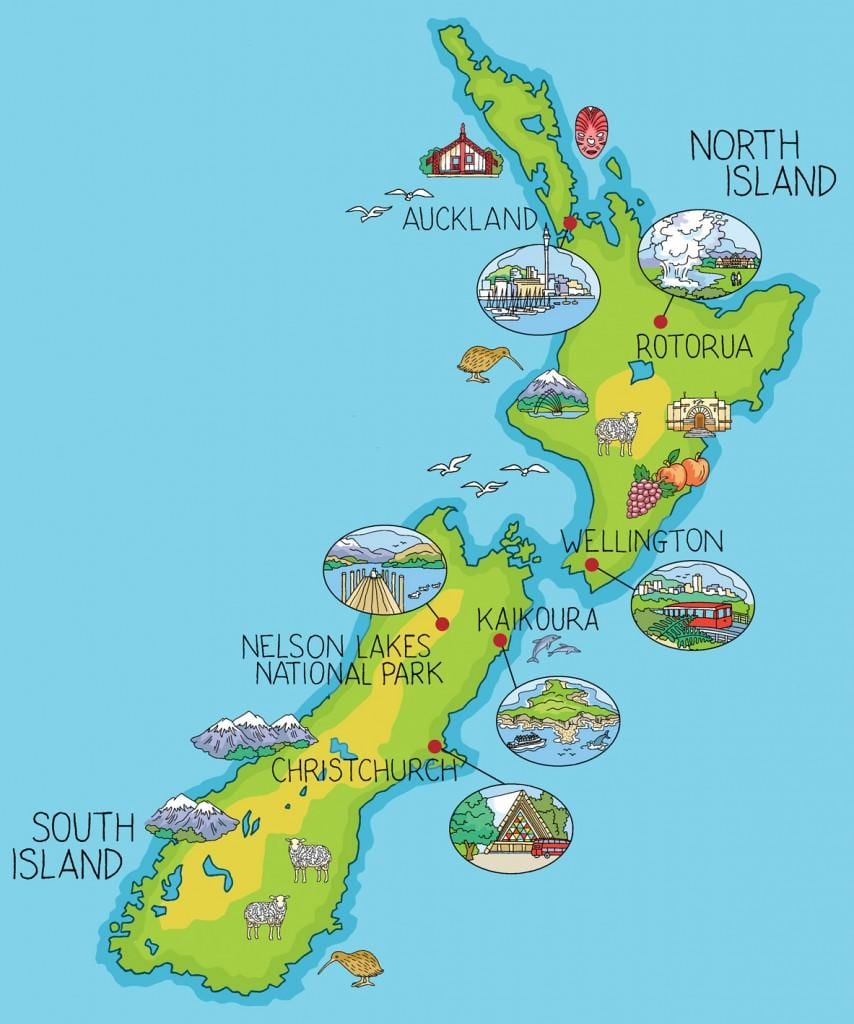 nuova zelanda mappa del fumetto