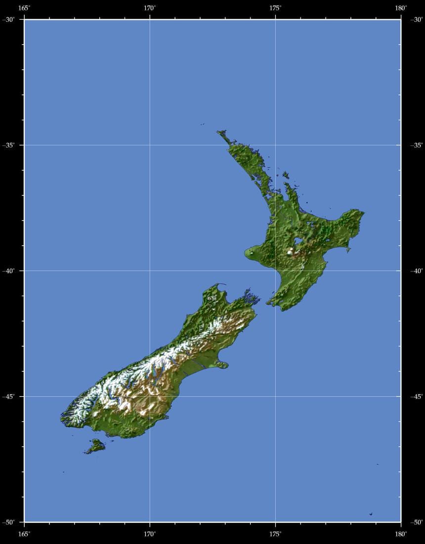 nuova zelanda sulla mappa