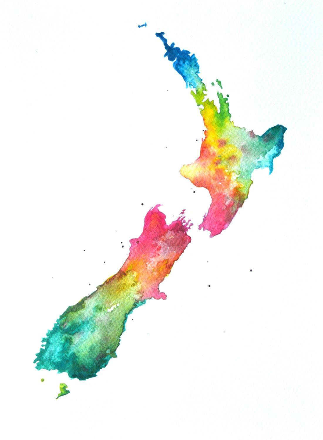 La mappa della nuova zelanda arte