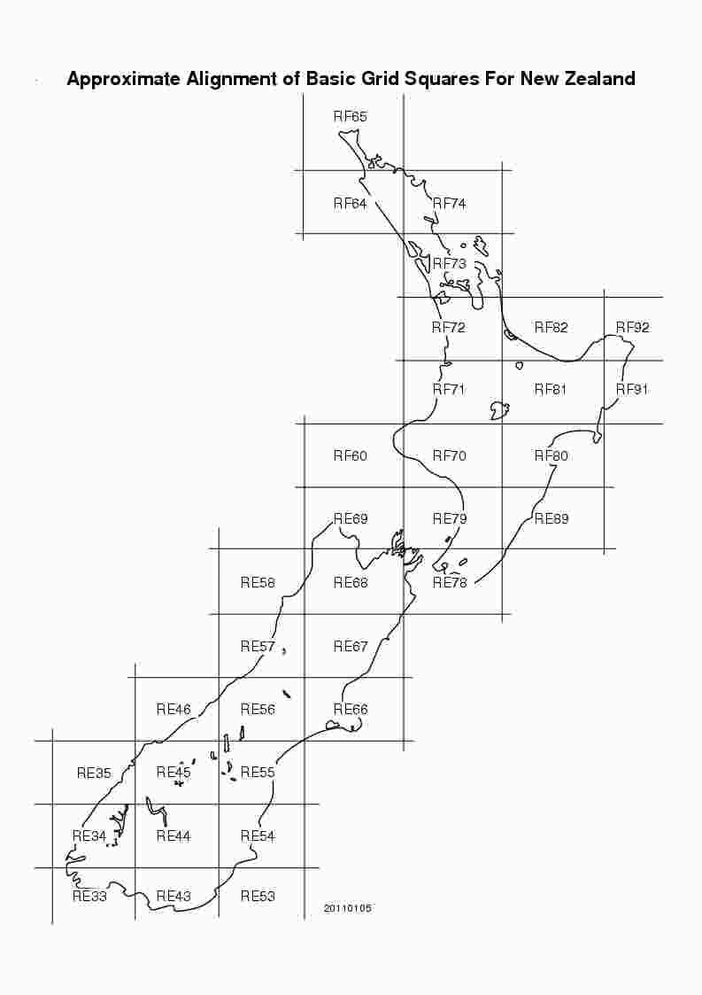 La mappa della nuova zelanda griglia