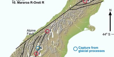Mappa della gola del fiume, nuova zelanda