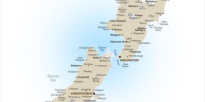 La mappa della nuova zelanda città