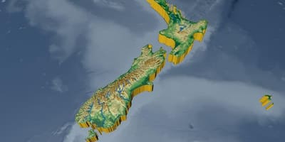 Mappa 3d in nuova zelanda