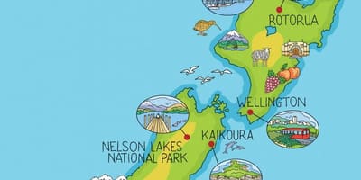 Nuova zelanda mappa del fumetto
