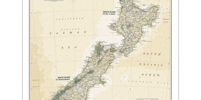 National geographic nuova zelanda mappa