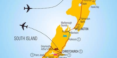 La mappa della nuova zelanda ferroviaria