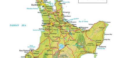 Mappa del nord della nuova zelanda