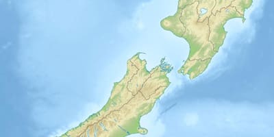 Nuova zelanda caratteristiche fisiche mappa