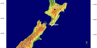 Nuova zelanda mappa del terreno