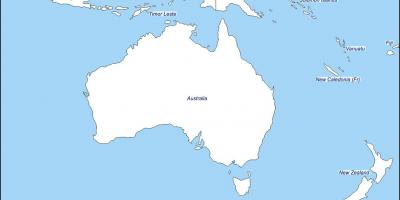 Contorno mappa di australia e nuova zelanda