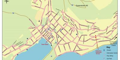 Mappa stradale di queenstown, nuova zelanda