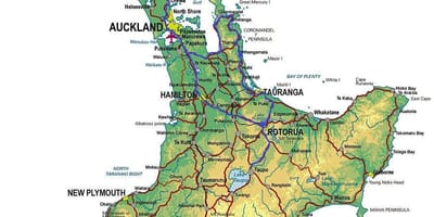 Mappa di sci north island, nuova zelanda