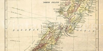 Mappa di vecchia e nuova zelanda